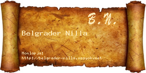 Belgrader Nilla névjegykártya